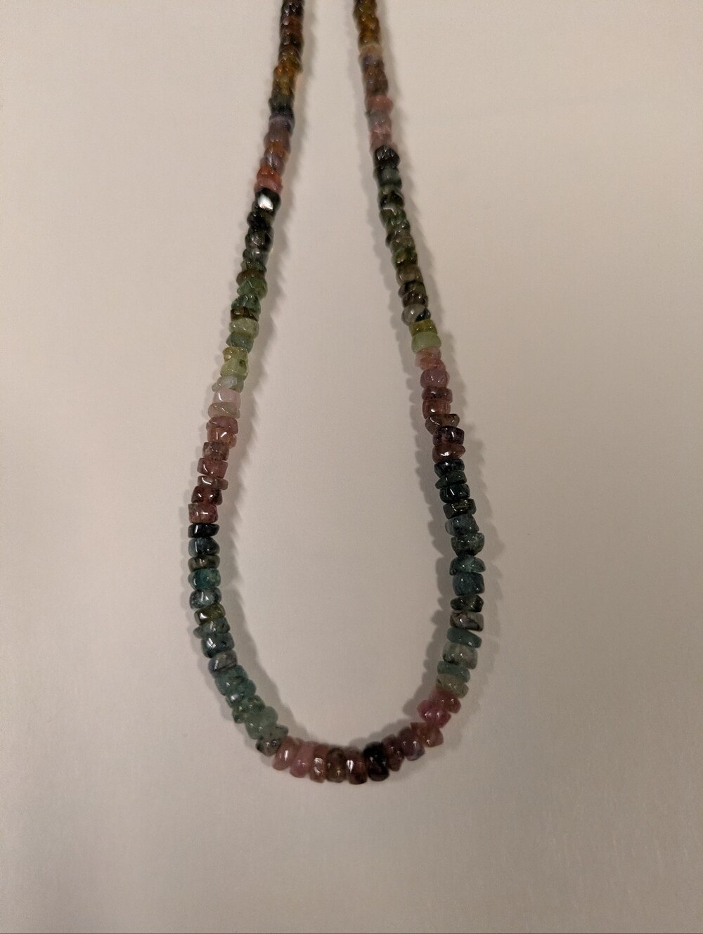 Watermelon Tourmaline Beaded Necklace